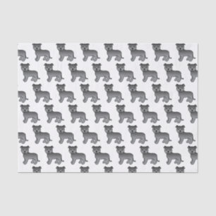 Blauwe Engelse Staffie Mooie Cartoon Hond Patroon Tissuepapier