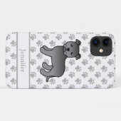Blauwe Engelse Staffie Mopshond & Naam Case-Mate iPhone Case (Achterkant (horizontaal))