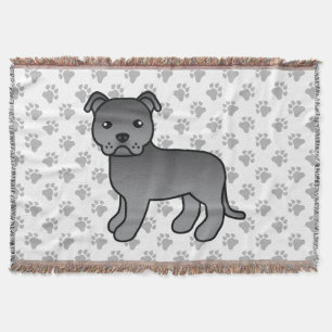 Blauwe Engelse Staffordshire Bull Terrier Hond Deken