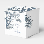 Blauwe Enkele Boom Boho Bruiloft Bedankdoosjes (Voorkant Zijde)