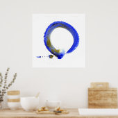 Blauwe Enso Poster (Keuken)