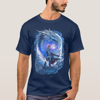 Blauwe eragon kunst t-shirt