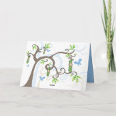 Blauwe erwt in een Kaart van een Baby shower van p (Achterkant)