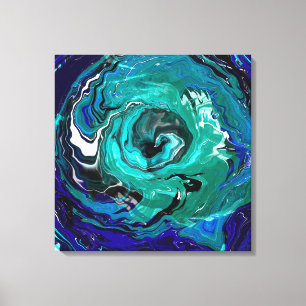 Blauwe Eterniteit Abstracte Kunst Canvas Afdruk