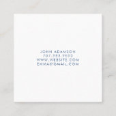 Blauwe Etherische Waterverf Oorbel Display Kaart Vierkante Visitekaartje (Achterkant)