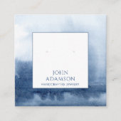 Blauwe Etherische Waterverf Oorbel Display Kaart Vierkante Visitekaartje (Voorkant)