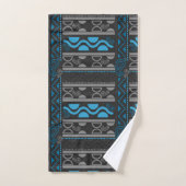 blauwe etnische aztec bad handdoek (Handdoek)