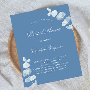 Blauwe eucalyptus vrijgezellenfeest flyer