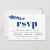 Blauwe eucalyptusbranmaaltijd keuze bruiloft RSVP Kaartje (Voorkant)