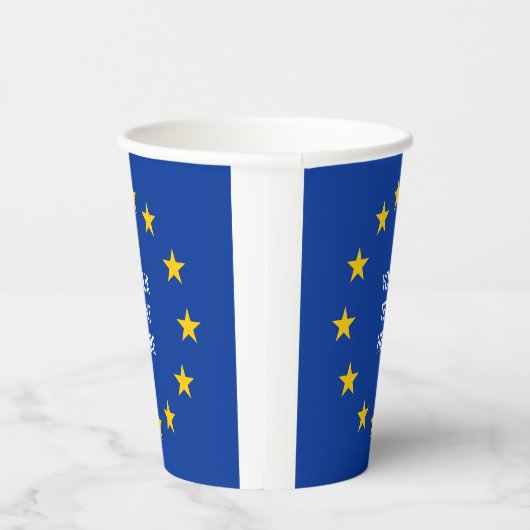 Blauwe Europese vlag - aangepaste papierbekertjes Papieren Bekers (Rechts)
