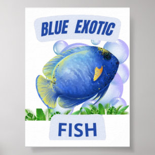 Blauwe Exotische Vis – Hypnotische Oceaangloed Muu Poster