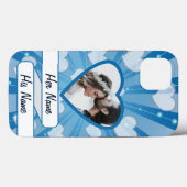 Blauwe Explosie van Harten, Aangepaste Foto Lijst Case-Mate iPhone Case (Achterkant (horizontaal))