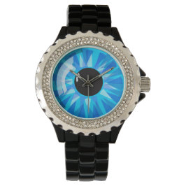 Blauwe eyeball horloge