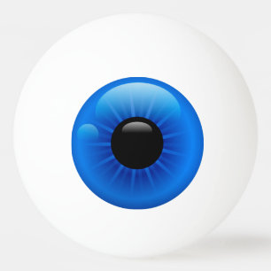 Blauwe eyeball pingpongballen