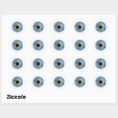 Blauwe eyeball ronde sticker (Vel)