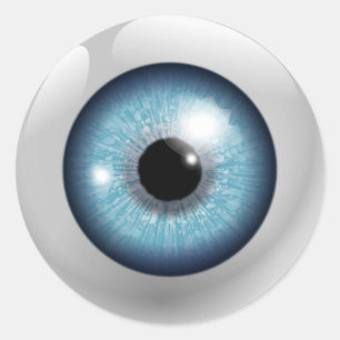 Blauwe eyeball ronde sticker