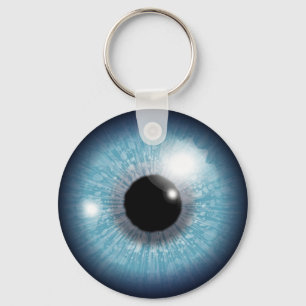 Blauwe eyeball sleutelhanger