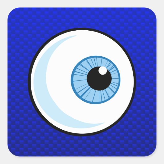 Blauwe eyeball vierkante sticker (Voorkant)