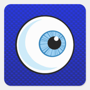 Blauwe eyeball vierkante sticker