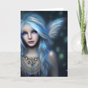  Blauwe Eyed Fairy Mystieke Kunst Kaart