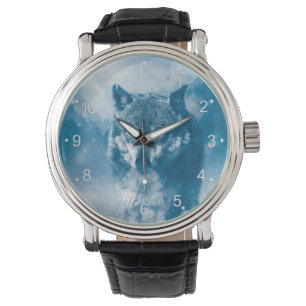 Blauwe ezelwolf horloge