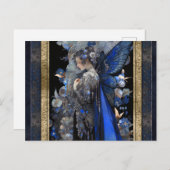 Blauwe Fairy Vrouw Fantasy Kunst Briefkaart (Voorkant / Achterkant)