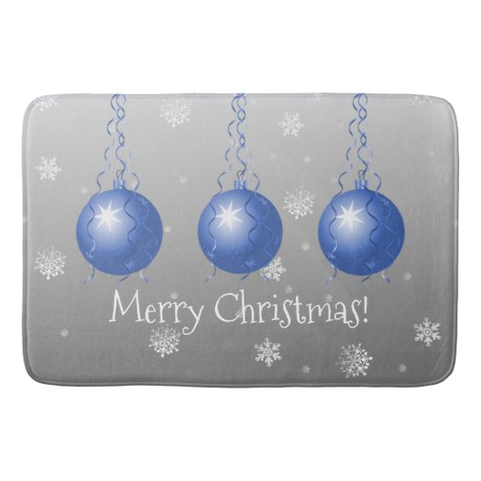 Blauwe Fancy kerstsieraad Bath Mat (Voorkant)