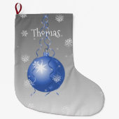 Blauwe Fancy kerstsierkoning Grote Kerstsok (Voorkant)