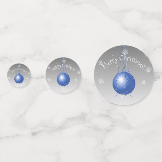 Blauwe Fancy kerstsiertafel-Confetti Confetti (Achterkanten)