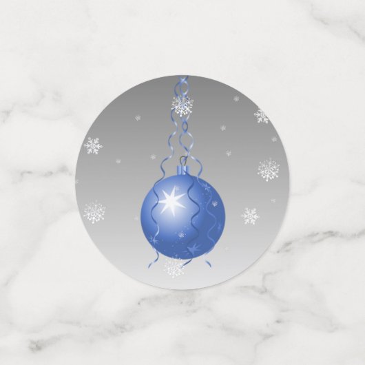 Blauwe Fancy kerstsiertafel-Confetti Confetti (Kleine voorkant)