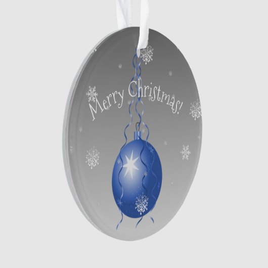 Blauwe Fancy kerstversiering Ornament (voorkant)
