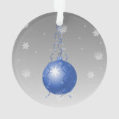 Blauwe Fancy kerstversiering Ornament (achterkant)