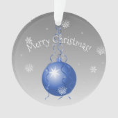 Blauwe Fancy kerstversiering Ornament (voorkant)