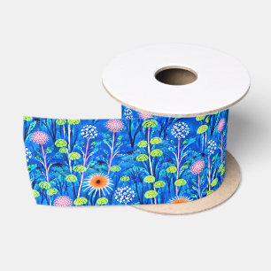 Blauwe Fantasie Bloemenweide Lint