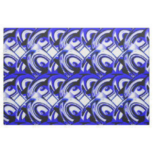 Blauwe fantasie stof