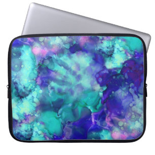 blauwe fantasie waterverven : laptop sleeve