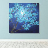 Blauwe Fantasy Boom Romantische Kunst Huwelijkscad Canvas Afdruk (Insitu (Houten vloer))