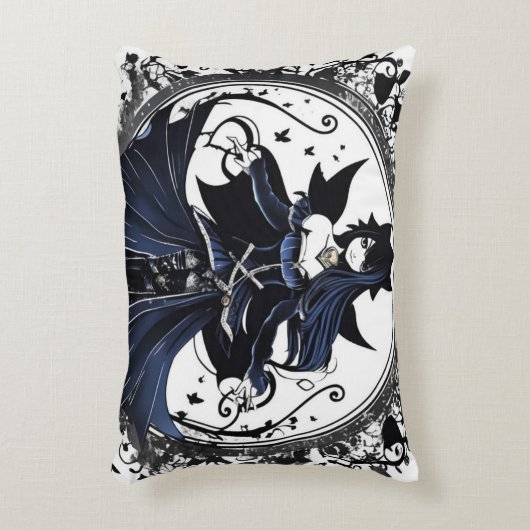 Blauwe fantoomfee accent kussen (Voorkant(Verticaal))