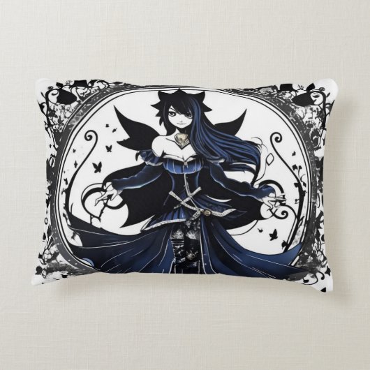 Blauwe fantoomfee accent kussen (Achterkant)