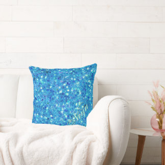 Blauwe faux Glitter Pillow Kussen