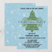 Blauwe feestdag kerstfeestdag — sneeuw kaart (Voorkant / Achterkant)