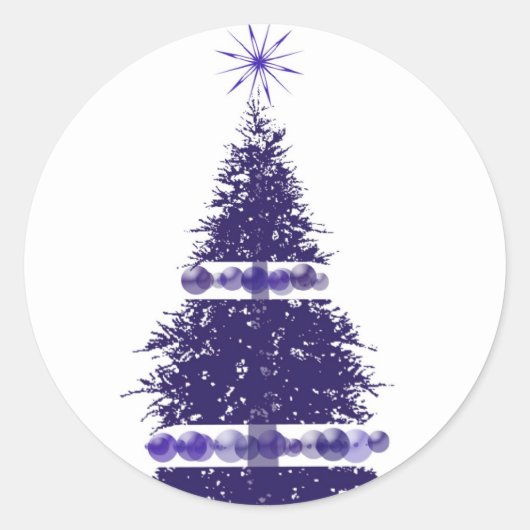 Blauwe feestdag kerstmis Wenskaart stickers (Voorkant)
