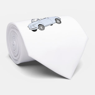 Blauwe Fiat 500 Topolino Potlood Stijltekening Stropdas