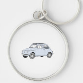 Blauwe Fiat 500 Topolino Sleutelhanger (Voorkant)