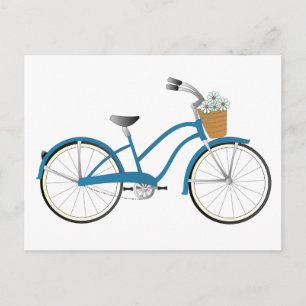 Blauwe fiets briefkaart