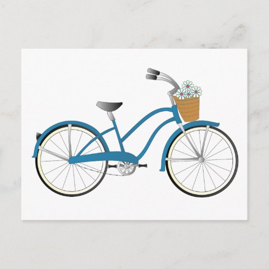 Blauwe fiets briefkaart (Voorkant)