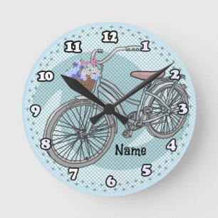 Blauwe fiets klok