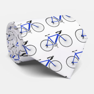 blauwe fiets op wit stropdas