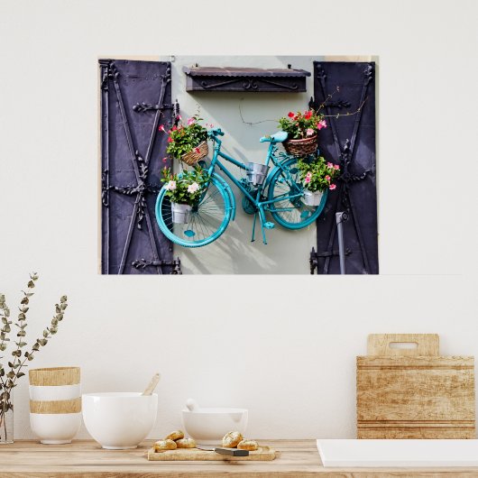 Blauwe fiets poster (Keuken)