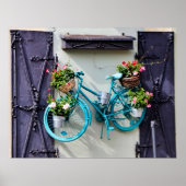 Blauwe fiets poster (Voorkant)